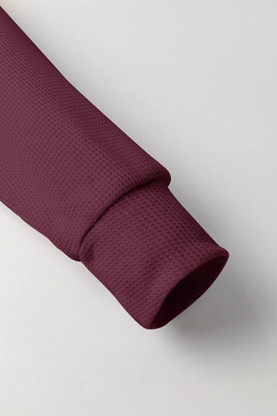 Waffle Knit Fleece Lined High Low Oversized Hoodie