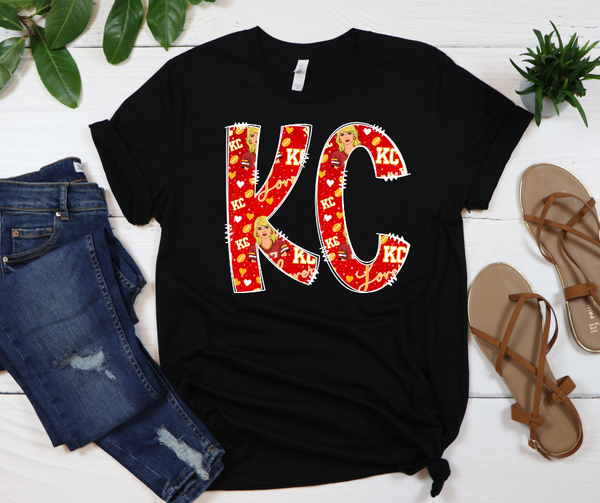 KC Lover Taylor Swift Inspired Black Graphic Tee