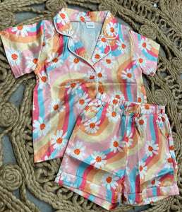 Retro Floral Silky Jammies