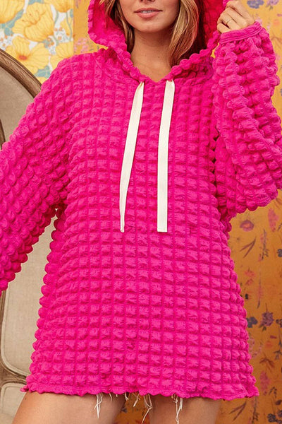 Bubble Textured Waffle Hoodie