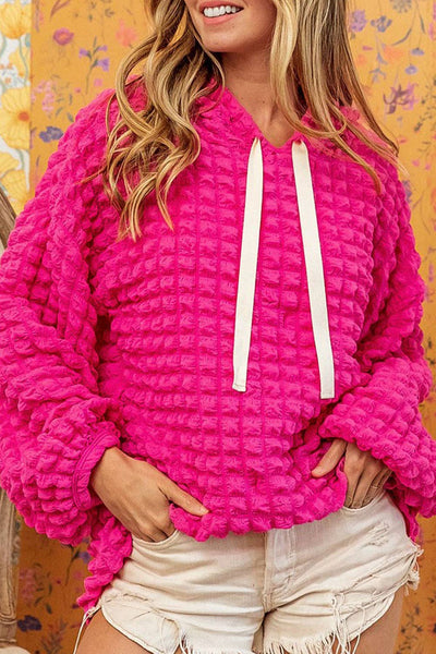 Bubble Textured Waffle Hoodie