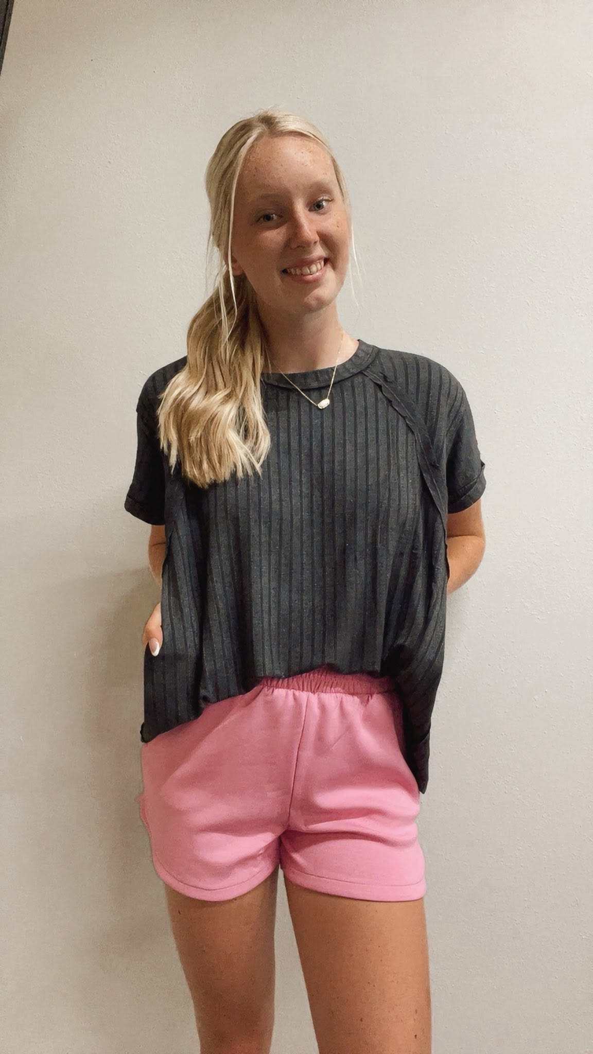 Acid Wash Oversized Ribbed Tee