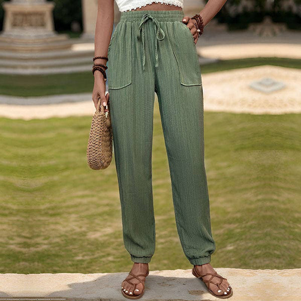 Women's Textured Solid Color Casual Pants