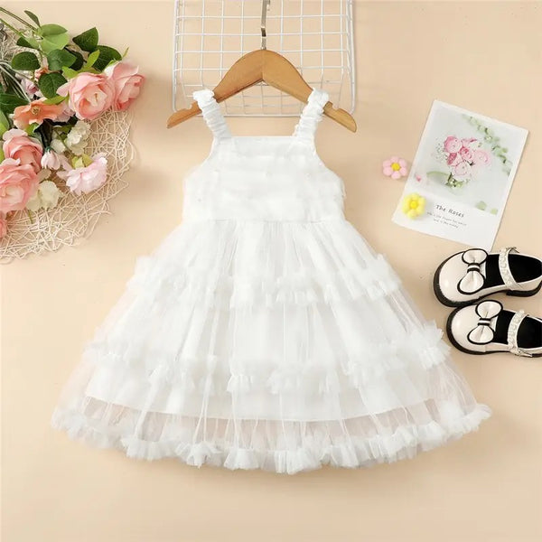 White Tulle Frilly Dress