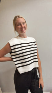 Striped Cap Sleeve Sweater