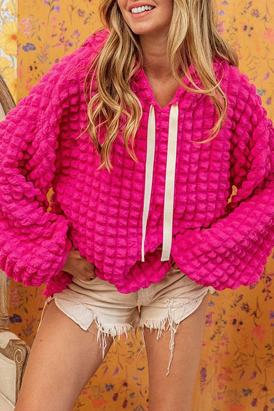 Bubble Textured Waffle Hoodie