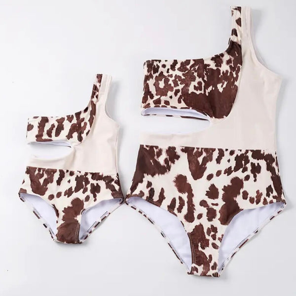 Matching Mommy and Mini Cowprint Swimsuit