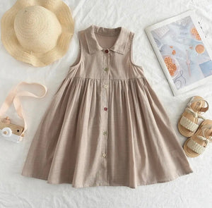 Linen khaki dress