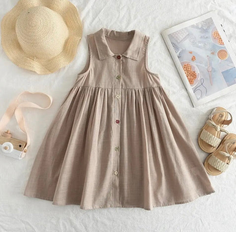 Linen khaki dress