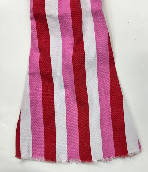 Pink Striped Denim Bells