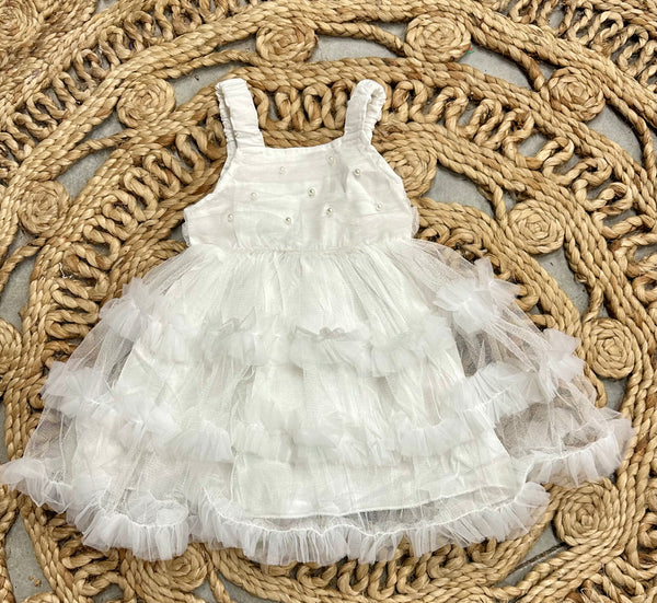 White Tulle Frilly Dress