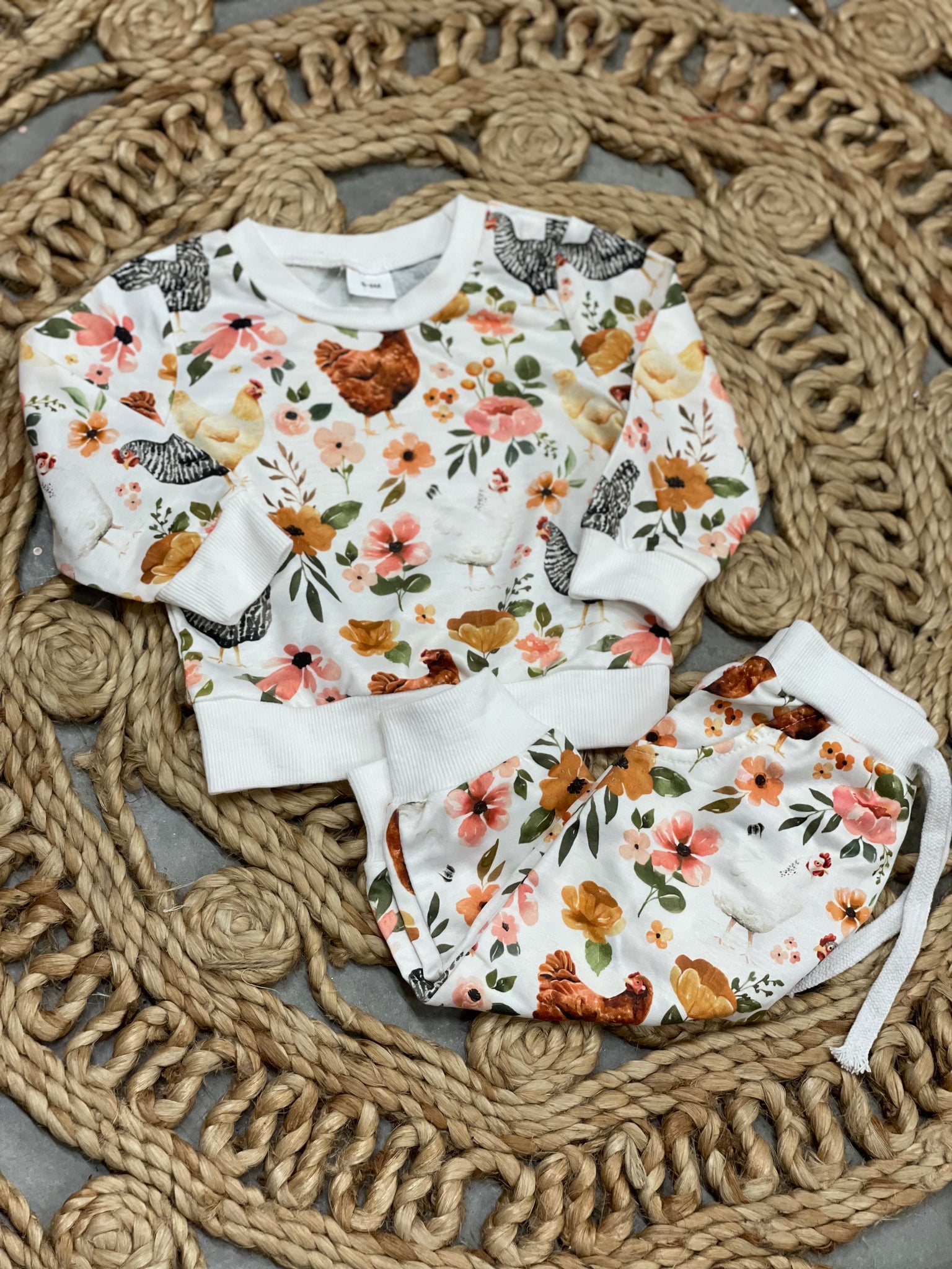 Floral Chicken Jogger Set