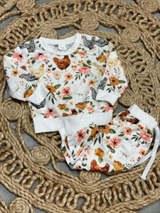 Floral Chicken Jogger Set