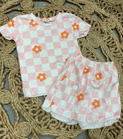 Retro Checked Shorts Set