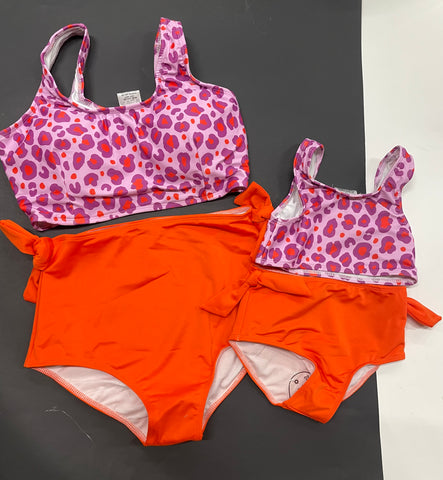 Mommy and Me Neon Leopard Swim