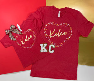 Mommy and Me Kelce Heart Tee