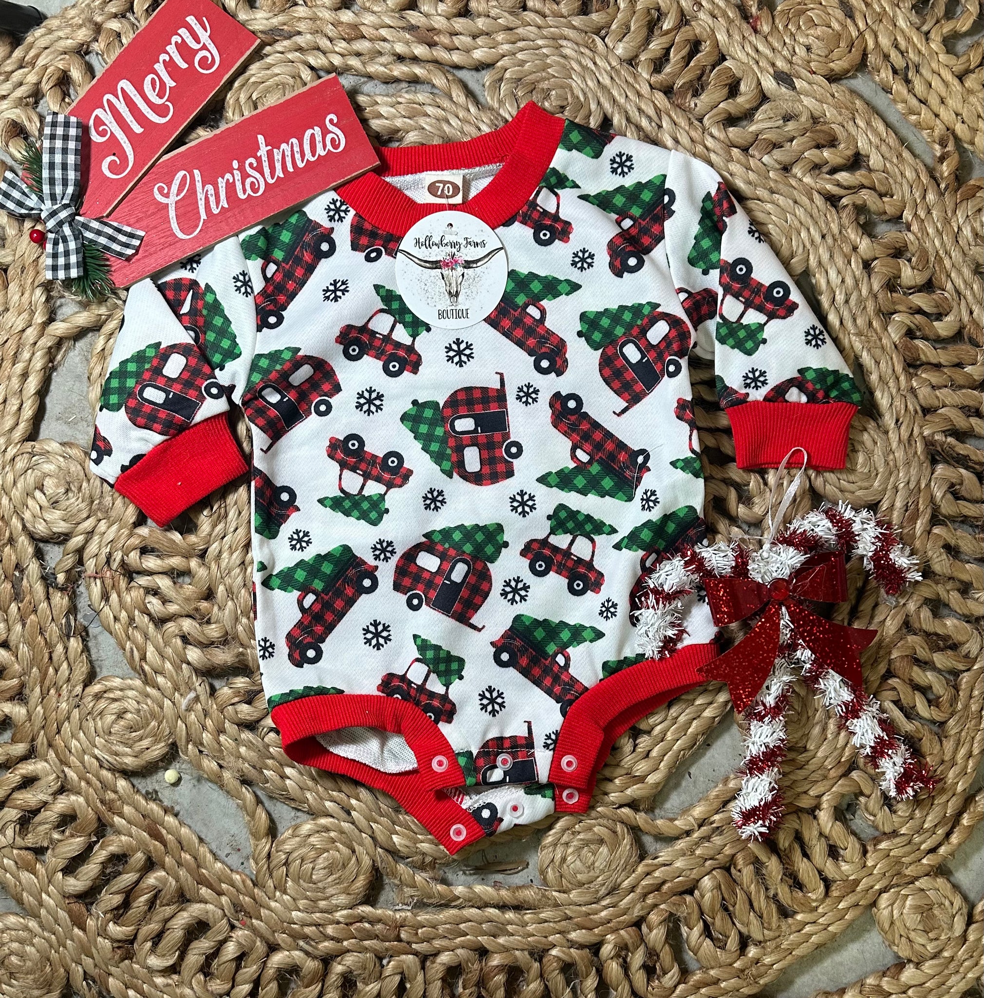 Christmas Plaid Camper Romper
