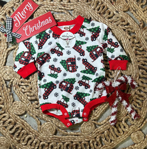 Christmas Plaid Camper Romper
