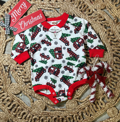 Christmas Plaid Camper Romper