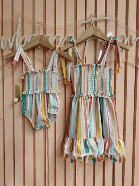 Summer Striped Twirl Dress