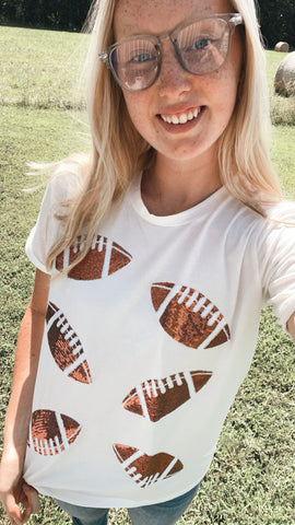 Women’s Football Sequin Tee