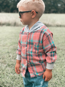 Pink Hooded Flannel