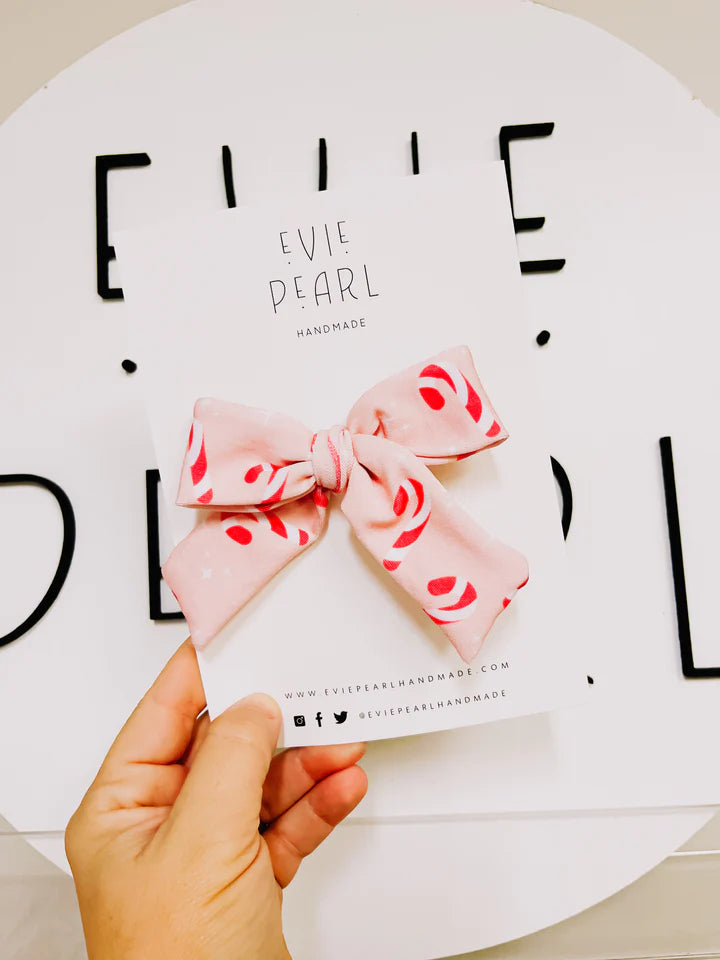 Pink Candy cane Medium Bow