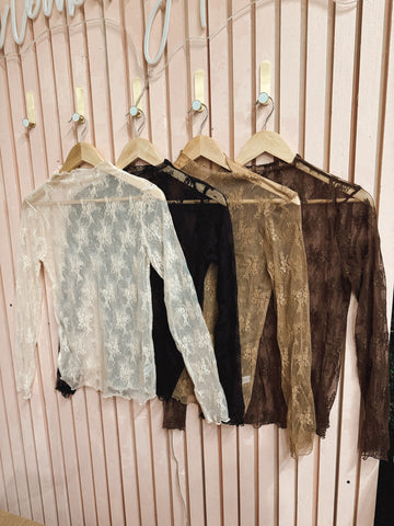 Lace Mesh Layering Tops