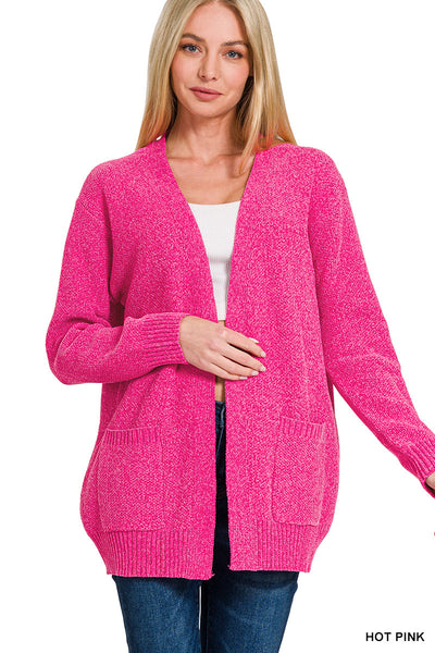 Melange Open Front Cardigan