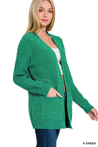Melange Open Front Cardigan