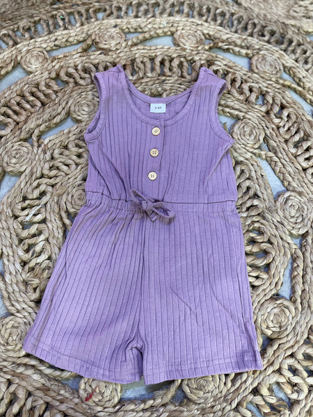 Ribbed Summer Button Romper