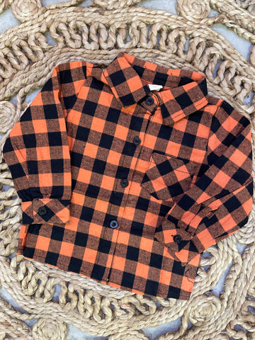 Orange Plaid Flannel