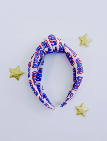 USA Knotted Headband