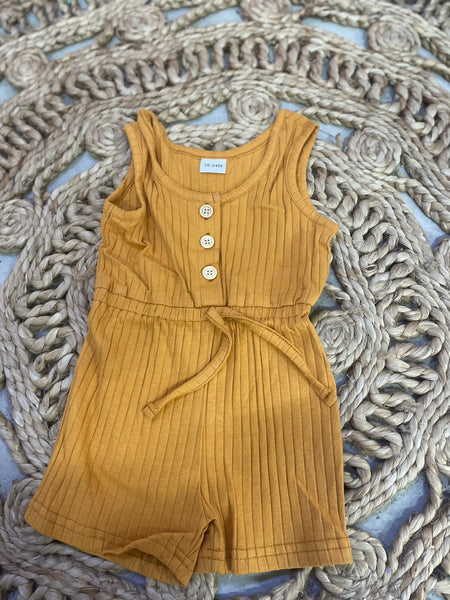 Ribbed Summer Button Romper