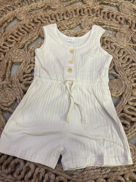 Ribbed Summer Button Romper