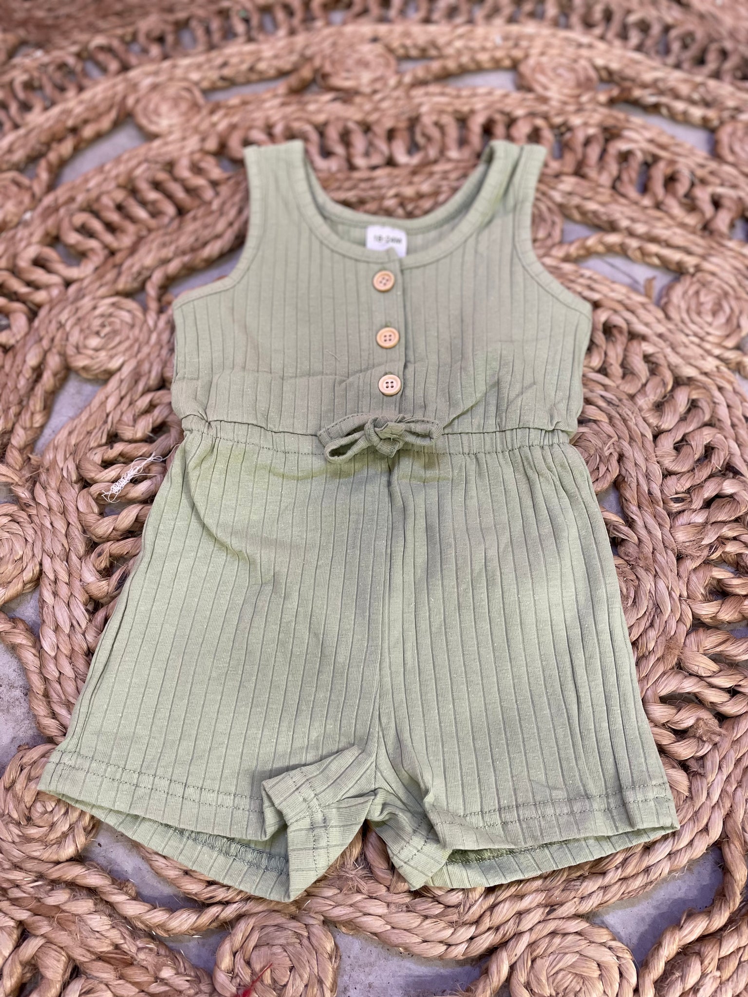 Ribbed Summer Button Romper