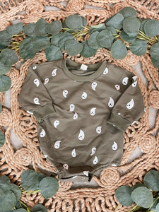 Olive Ghost Romper