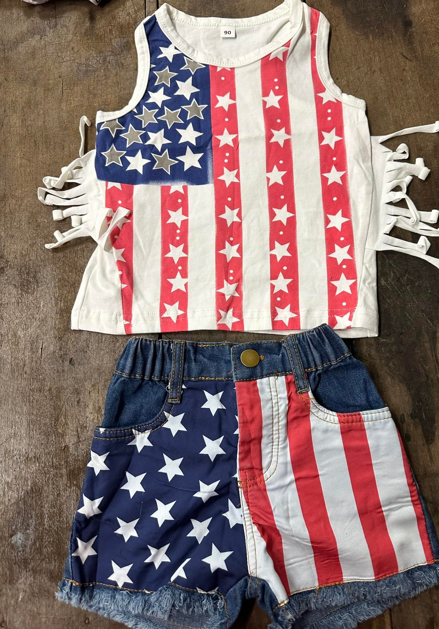 Stars and Stripes Tank and Denim Shorts