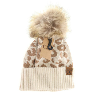 CC Beanie Leopard Pom Fur