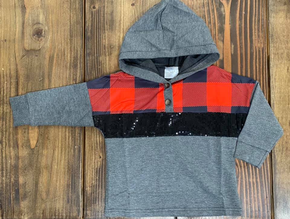 Gray Plaid Hoodie