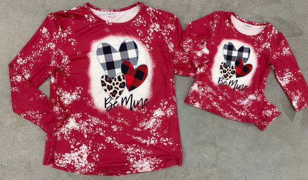 Mommy and Me Be Mine Valentine Shirts