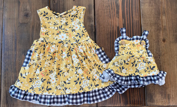 Mustard Floral Dress