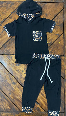 Leopard Hooded Set