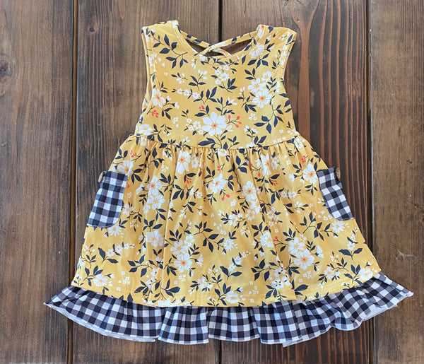 Mustard Floral Dress