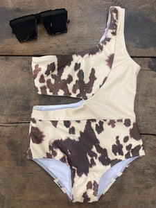 Matching Mommy and Mini Cowprint Swimsuit