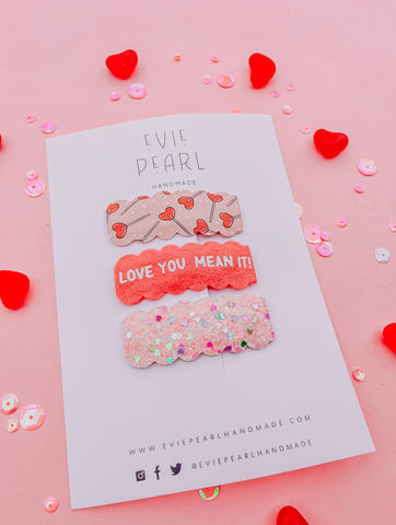 Love You - Mean It Snap Clip Set