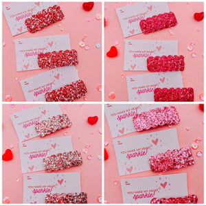 Glitter Snap Clip Valentines