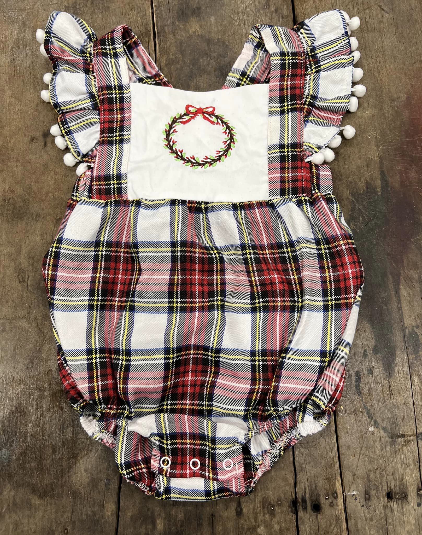 Christmas Romper with Pom pins